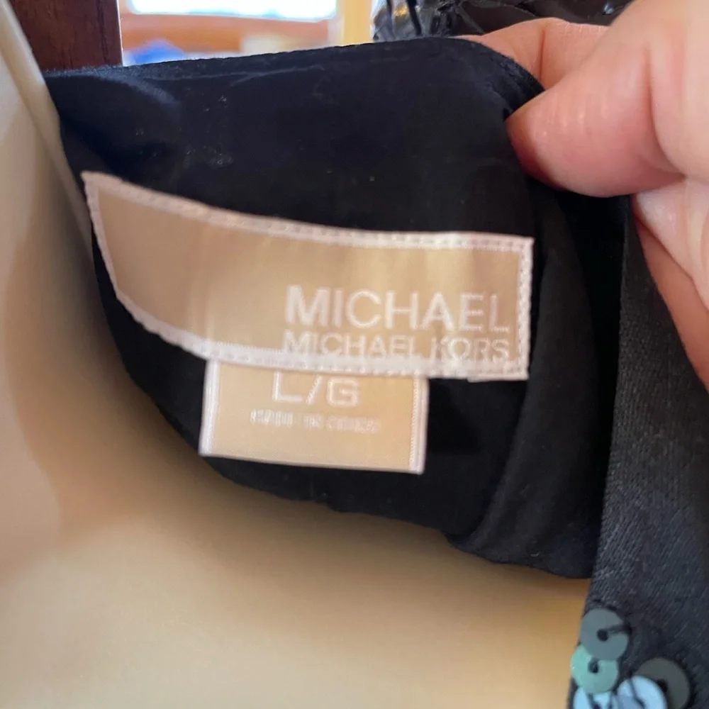 Michael Kors black sparkly vest NWT Large